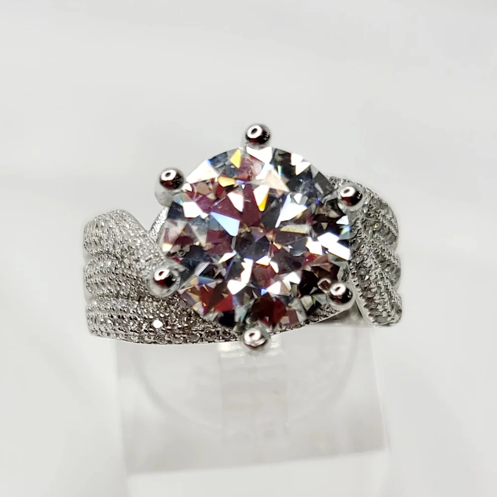 5 Carat Moissanite Ring Sterling